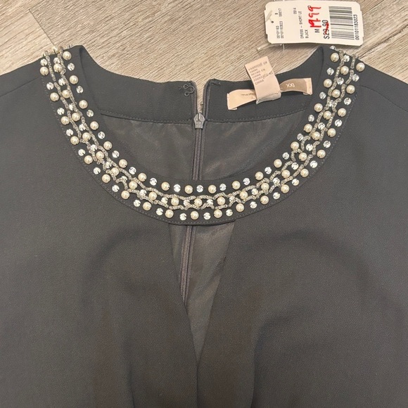 Forever 21 Black Mini Dress with Embellished Neckline - Picture 2 of 3
